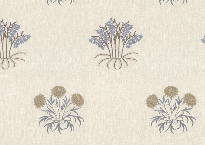 William Morris At Home Lily Flower Embroidery, Woad - Twist&Fit Roman Blind - Image 8